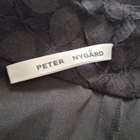 Nygard Gathered Bubble Hem Ribbon & Lace Skirt Size 22 Black Satin Ribbon Lined - Picture 11 of 13